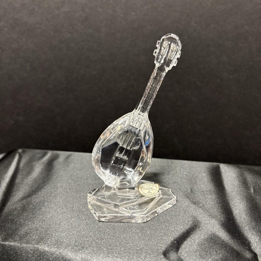 Vintage Kristakolor 6" 24% Lead Crystal‎ Glass Band Instrument Mandolin - Picture 8 of 8